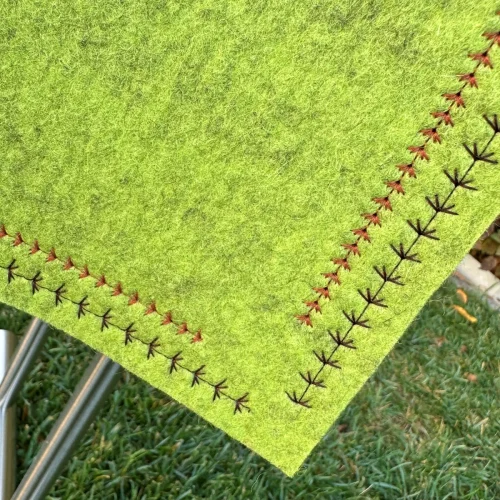 Filzsatteldecke Dressurschabracke eckig - kiwi/Brauntöne- Messemodell - SONDERPREIS – Bild 3