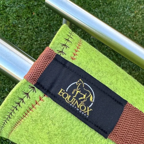 Filzsatteldecke Dressurschabracke eckig - kiwi/Brauntöne- Messemodell - SONDERPREIS – Bild 5